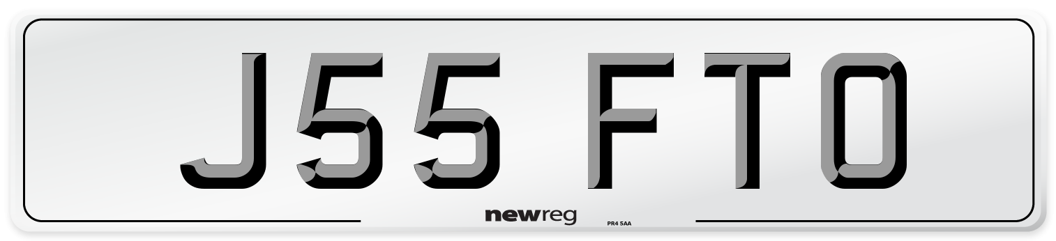 J55 FTO Number Plate from New Reg